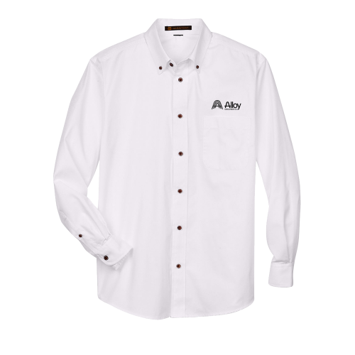 Harriton Men's Easy Blend™ Long-Sleeve Twill Shirt with Stain-Release